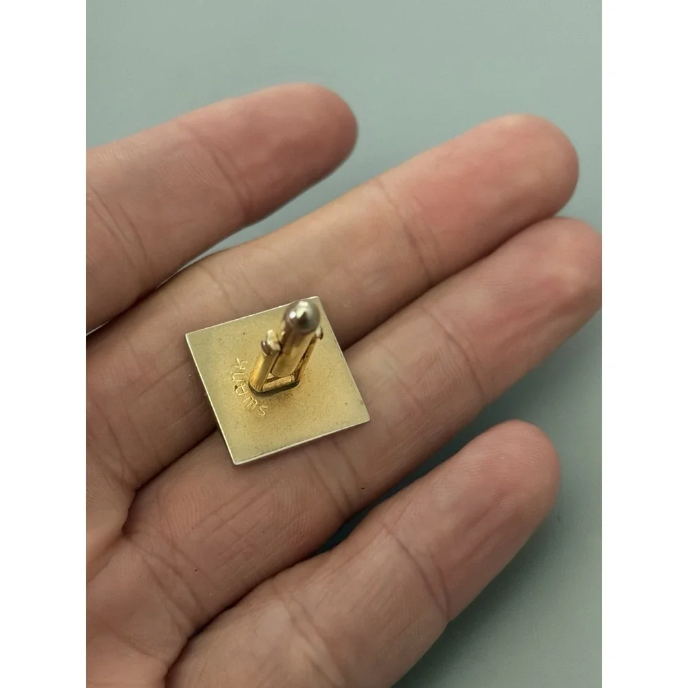 Vintage Footprints in the Sand Swank Goldtone Cufflinks and Tie Clip Christian